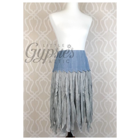 Ryu Vintage Blue Feathering Skirt - Picture 2 of 10